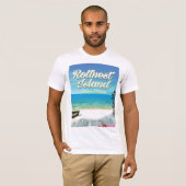Rottnest Island Australië oceaan reisposter T-shirt (Voorkant volledig)