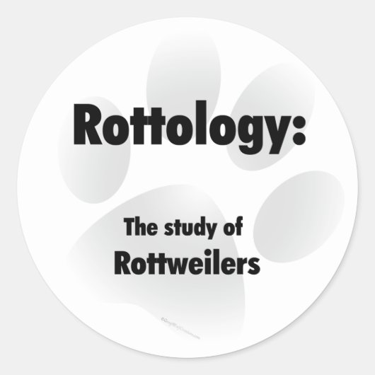 Rottologie; Studie van Rottweilers, Rottweiler, Ro Ronde Sticker (Voorkant)