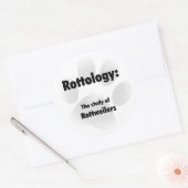 Rottologie; Studie van Rottweilers, Rottweiler, Ro Ronde Sticker (Envelop)