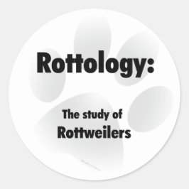 Rottologie; Studie van Rottweilers, Rottweiler, Ro Ronde Sticker