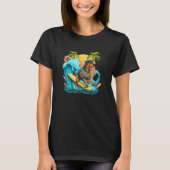 Rottweile Dogpng Surfing with Pineapple Pattern T-shirt (Voorkant)