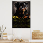 Rottweiler 2026 Calendar  Poster (Keuken)