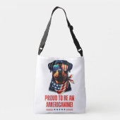 Rottweiler 4 juli Amerikaanse vlag bril Crossbody Tas (Achterkant)