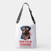 Rottweiler 4 juli Amerikaanse vlag bril Crossbody Tas (Voorkant)