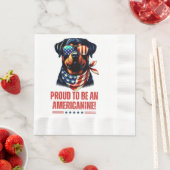 Rottweiler 4 juli Amerikaanse vlag bril Servet (Insitu)