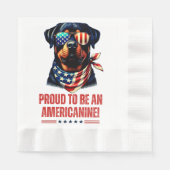 Rottweiler 4 juli Amerikaanse vlag bril Servet (Voorkant)