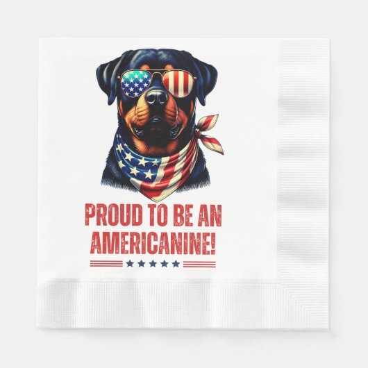 Rottweiler 4 juli Amerikaanse vlag bril Servet (Voorkant)