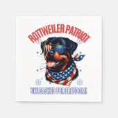 Rottweiler 4 juli Amerikaanse vlag bril Servet (Voorkant)
