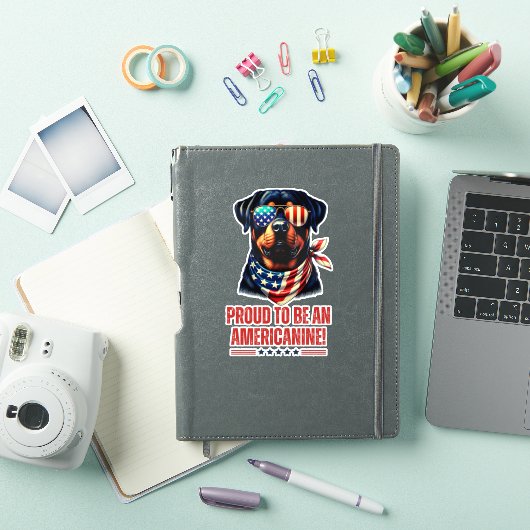 Rottweiler 4 juli Amerikaanse vlag bril Sticker (iPad Cover)