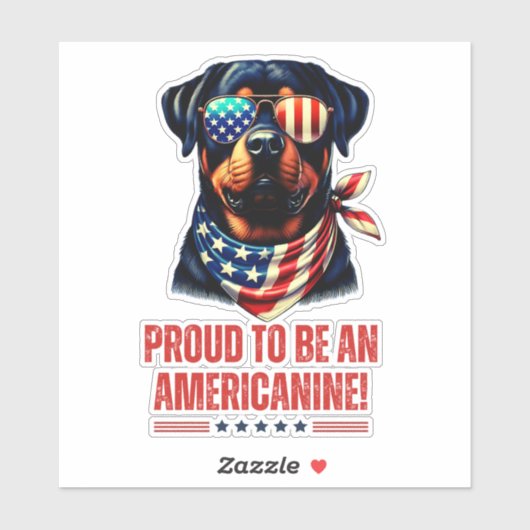 Rottweiler 4 juli Amerikaanse vlag bril Sticker (Vel)