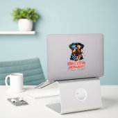 Rottweiler 4 juli Amerikaanse vlag bril Sticker (Laptop op bureau)
