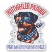Rottweiler 4 juli Amerikaanse vlag bril Sticker (Voorkant)