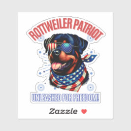 Rottweiler 4 juli Amerikaanse vlag bril Sticker