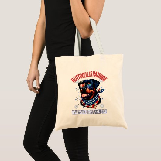 Rottweiler 4 juli Amerikaanse vlag bril Tote Bag (Voorkant (product))