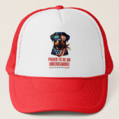 Rottweiler 4 juli Amerikaanse vlag bril Trucker Pet (Voorkant)