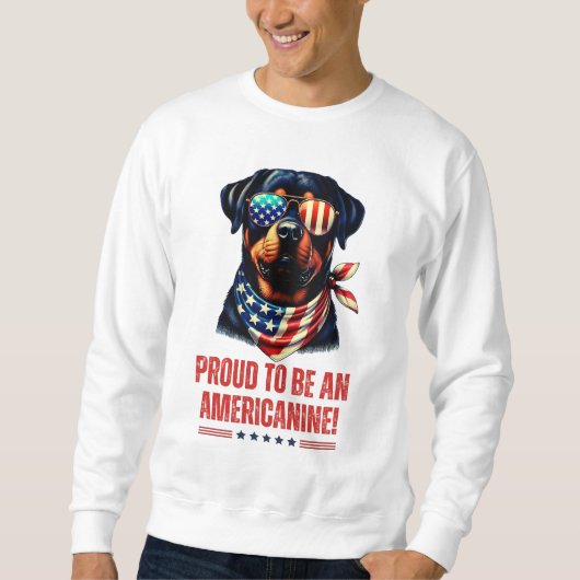 Rottweiler 4 juli Amerikaanse vlag bril Trui (Voorkant)