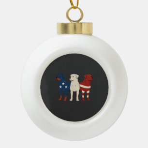 Rottweiler 4 juli Hondenliefhebber Mannen USA Vlag Keramische Bal Ornament
