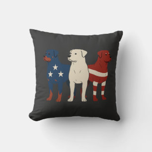 Rottweiler 4 juli Hondenliefhebber Mannen USA Vlag Kussen