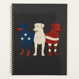 Rottweiler 4 juli Hondenliefhebber Mannen USA Vlag Planner