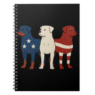 Rottweiler 4 juli Hondenliefhebber Mannen Vlag van Notitieboek