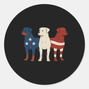 Rottweiler 4 juli hondenliefhebber mannen VS-vlag Ronde Sticker