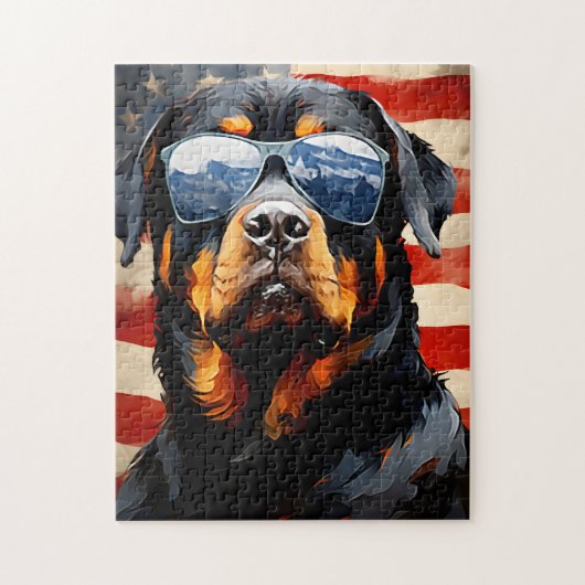 Rottweiler 4 juli Onafhankelijkheidsdag Legpuzzel (Verticaal)