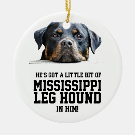 Rottweiler - Aangepaste dovingsfoto Mississippi Bo Keramisch Ornament (Voorkant)