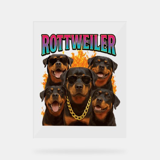 Rottweiler Acryl Bord (Voorkant)