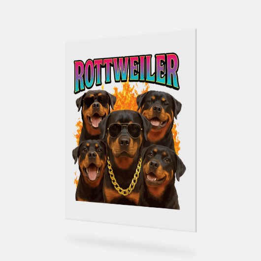 Rottweiler Acryl Bord (Hoek)
