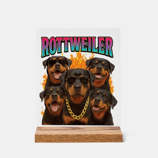 Rottweiler acryl bord (Voorkant)