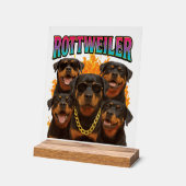 Rottweiler acryl bord (Hoek)