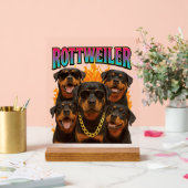 Rottweiler acryl bord (Huwelijk)