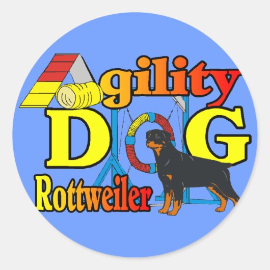 Rottweiler Agility-cadeaus Ronde Sticker (Voorkant)