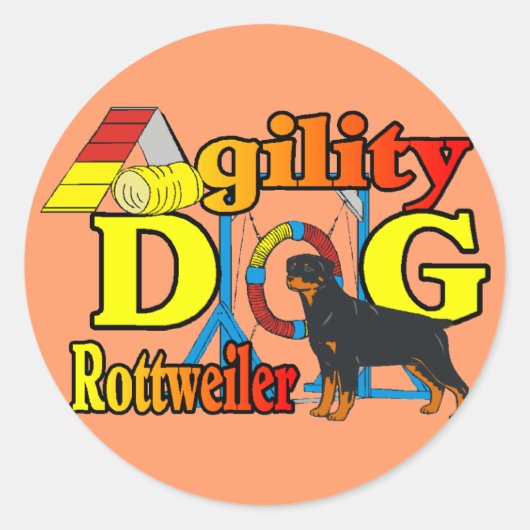 Rottweiler Agility-cadeaus Ronde Sticker (Voorkant)
