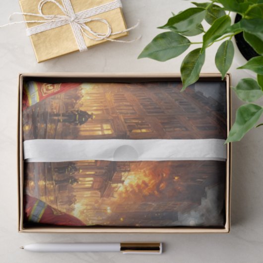 Rottweiler als brandweerman - tissuepapier (Geschenk)