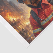 Rottweiler als brandweerman - tissuepapier (Detail)