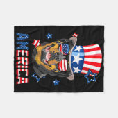 Rottweiler American Flag 4 juli Patriottic Dog Fleece Deken (Voorkant (Horizontaal))