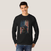 Rottweiler American Flag Patriotic Dog T-shirt (Voorkant volledig)