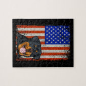 Rottweiler American Flag Rottweiler Legpuzzel (Horizontaal)