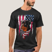 Rottweiler American Flag T-shirt (Voorkant)