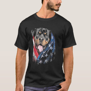 Rottweiler Amerikaanse Vlag USA Patriotische Hond T-shirt