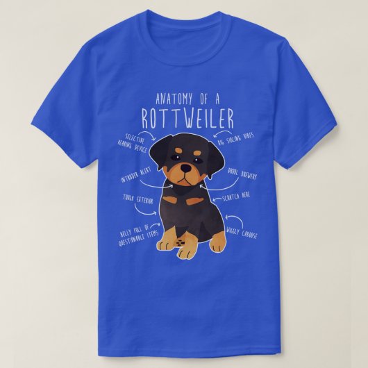 Rottweiler Anatomie 1 T-shirt (Design voorkant)