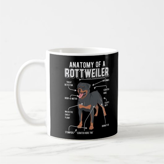 Rottweiler Anatomy Funny Dog Koffiemok (Links)
