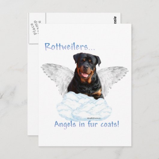 Rottweiler Angel Briefkaart (Voorkant / Achterkant)