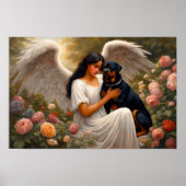  Rottweiler Angel Dog Art Poster (Voorkant)