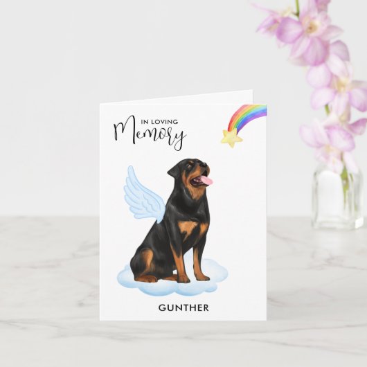 Rottweiler Angel Dog Memorial Pet verliest sympath Kaart (Orchidee)