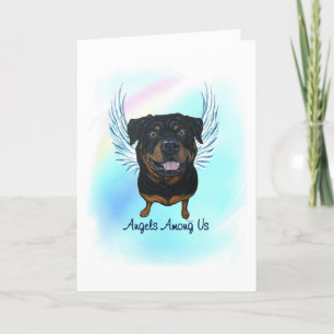 Rottweiler Angel Dog Pet Loss Sympathie Card Bedankkaart