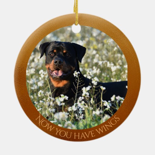Rottweiler Angel Gepersonaliseerde Memorial Kerami Keramisch Ornament (Achterkant)