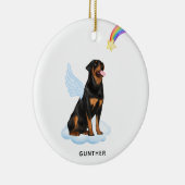 Rottweiler Angel Gepersonaliseerde Pet Dog Memoria Keramisch Ornament (Rechts)