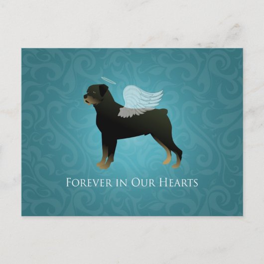 Rottweiler Angel - Pet Memorial Design Briefkaart (Voorkant)